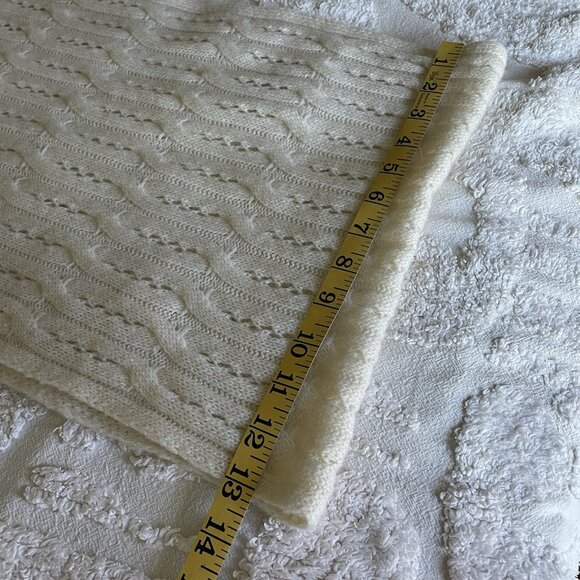 Celeste Cream Knit Infinity Scarf Wrap 90% Wool 10% Cashmere - Picture 4 of 6
